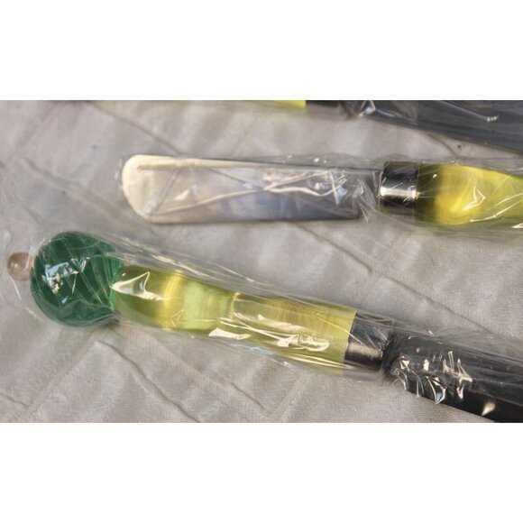 Southern Living 4 Pc Tango Spreader Knives Clear Handles Stainless Summer 40873 - Picture 7 of 7